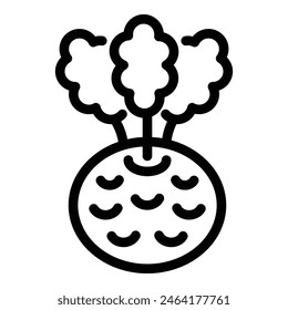 Turnip bulb icon outline vector. Kohlrabi vegetable. Farming crunchy cabbage