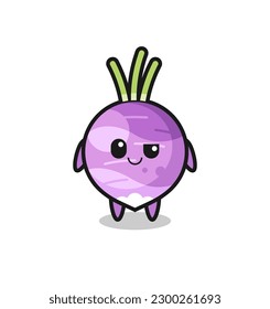 caricatura turnip con expresión arrogante, diseño de estilo lindo para camiseta, pegatina, elemento logo