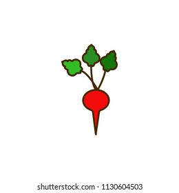 turnip colored icon. Element of fruits and vegetables icon for mobile concept and web apps. Colored turnip icon can be used for web and mobile. Premium icon on white background