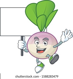 Turnip cute cartoon character style bring board