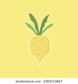 turnip flat design vector illustration