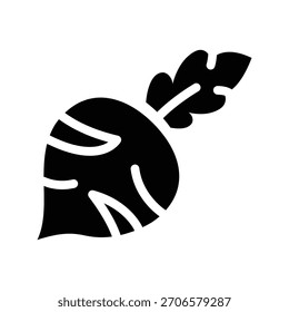 ícone de glifos de nabo gráfico vetorial de ilustração. Elemento simples ilustração vetor gráfico, adequado para aplicativo, sites e apresentações isolados no fundo branco