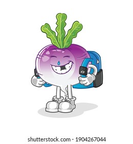 turnip goes to school vector. cartoon character