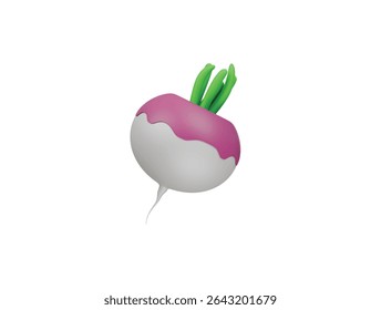 Icono de nabo 3D Ilustración Render