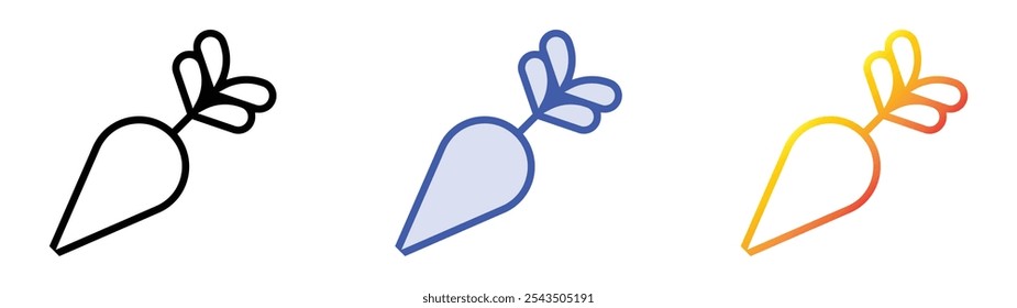 turnip icon. Linear, Blue Fill and Gradient Style Design Isolated On White Background