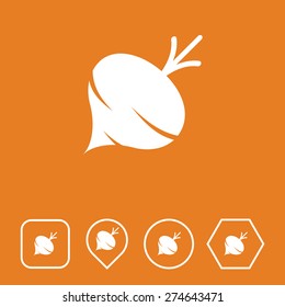 TURNIP Icon on Flat UI Colors with Different Shapes. Eps-10.