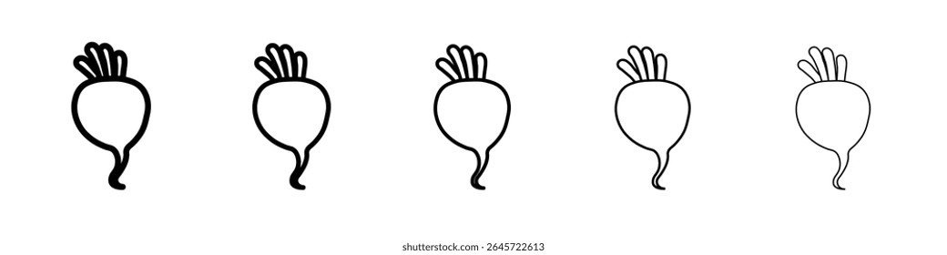 ícone de nabo simples vetor contorno logotipo