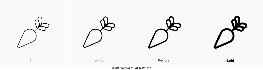 turnip icon. Thin, Light Regular And Bold style design isolated on white background