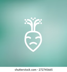 Turnip icon thin line for web and mobile, modern minimalistic flat design. Vector white icon on gradient mesh background.