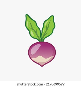 Turnip Icon vectior Illustration. Fresh Icon vegetable Vector Illustration cartoon Isolated.