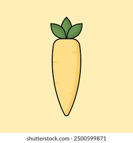 Turnip Illustration Isolated on Ivory White Background