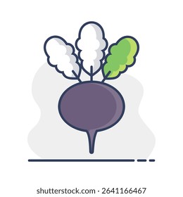 Turnip isolated design vector icon. Vegetable sign. Graph symbol for food and drinks web site, apps design, mobile apps and print media, logo, UI