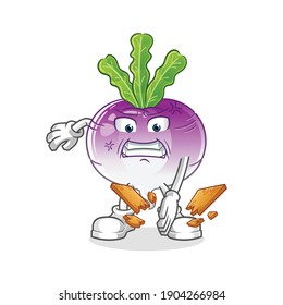 turnip karate mascot. cartoon vector