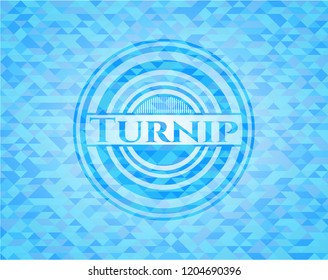 Turnip light blue mosaic emblem