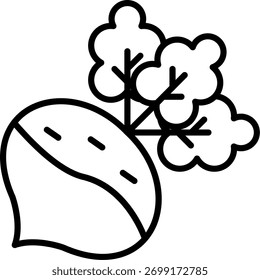 Turnip Line vector Icon Design