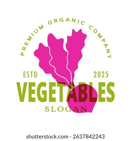 Turnip logo design template. Natural vegetarian food symbol. Organic vegetable logotype for farm company or food package design.