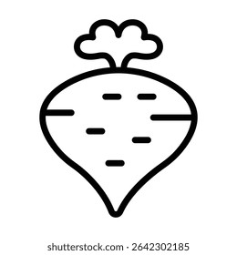 Turnip Outline bold Vector Icon which can be easily modified or Edited 