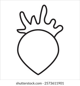 turnip outline vector isolated on white background