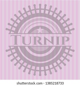 Turnip pink emblem. Retro. Vector Illustration. Detailed.