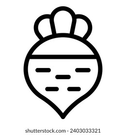 Turnip product icon outline vector. Farmland garden crop. Dietary salad veggie