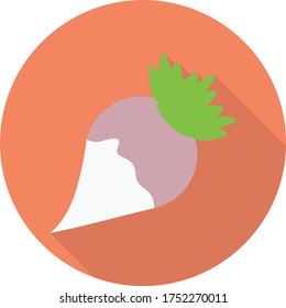 icono de color plano del vector de giro 