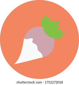 turnip vector flat color icon 