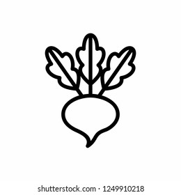Turnip vector icon. Beet outline illustration. Vegetable from the farm, organic food sign. 
