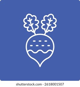 Icono de Vector de nabo. Se puede utilizar para aplicaciones de impresión, móviles y de Web.