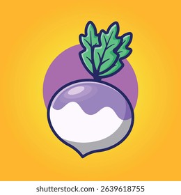 Turnip Vector Illustration Cute Cartoonish Design