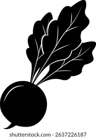 turnip vegetable black silhouette vector 