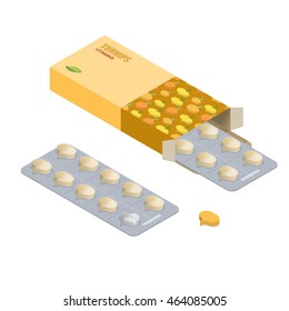 Turnip vitamins. Vegetarian pills. Tablets in pack. Natural products for health in form of fresh bulb. medicament vegetable. Medical drugs.