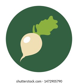 turnip/radish flat icon.You can be used turnip/radish icon for several purposes like: websites, UI, UX, print templates, presentation templates, promotional materials, web and mobile phone apps