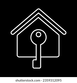 Turnkey house icon. House or home ready for moving in. Vector Illustration