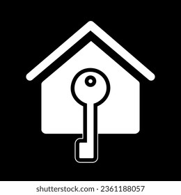 Turnkey house icon. House or home ready for moving in. Vector Illustration