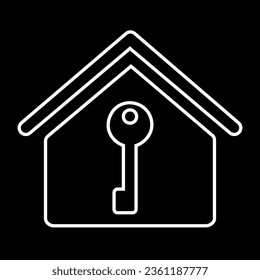 Turnkey house line icon. House or home ready for moving in. Vector Illustration