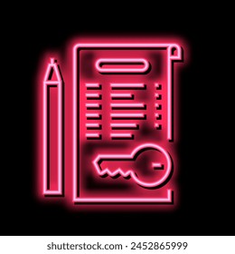 Vector de luz de neón de Acuerdo de trabajo llave en mano. signo de Acuerdo de trabajo llave en mano.