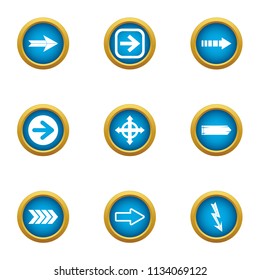 Turnout icons set. Flat set of 9 turnout vector icons for web isolated on white background