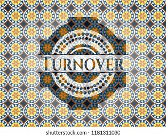 Turnover arabesque style emblem. arabic decoration.