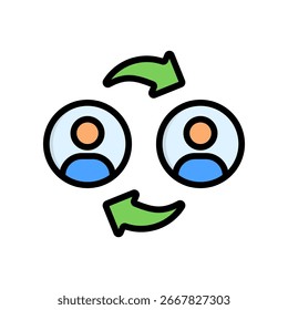 Turnover Icon Lineal Color Vector Illustration