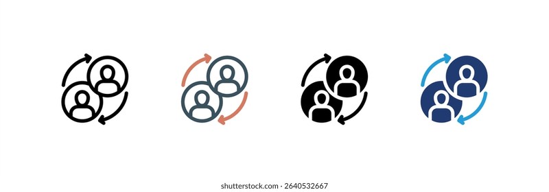 Turnover icon set multiple style collection. Vector illustration.