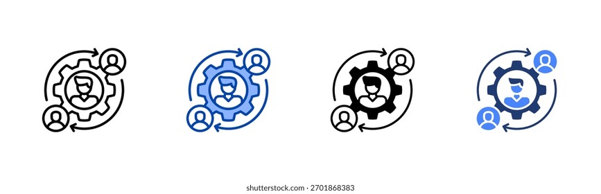 Ícone de rotatividade define coleção de vários estilos