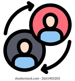 Símbolo do ícone Rotatividade. Ilustração vetorial.