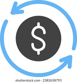 Turnover icon vector image. Suitable for mobile application web application and print media.