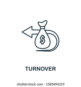 Turnover line icon. Thin style element from business administration collection. Simple Turnover icon for web design, apps and software.