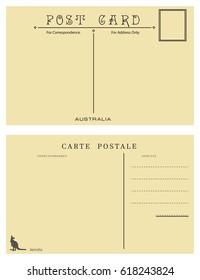 The turnover of the post card of Australia.
