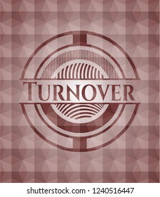 Turnover red seamless geometric emblem.
