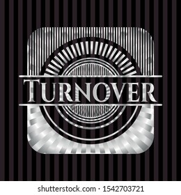 Turnover silvery shiny badge. Vector Illustration. Mosaic.