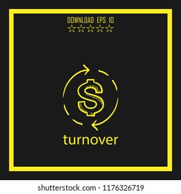 turnover  sketch vector icon
