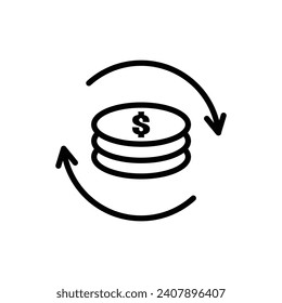 Turnover vector line icon illustration