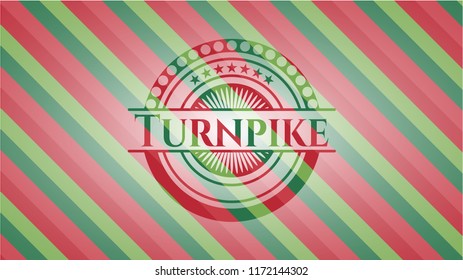 Turnpike christmas emblem background.